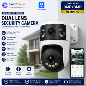 O-Cam Pro Dual Lens 3MP+3MP Outdoor Smart WiFi IP Camera