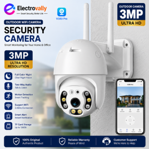 Outdoor WiFi Security Camera 3MP Ultra HD – V380 Pro AI Smart IP Camera
