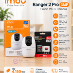 IMOU Ranger 2 Pro 3MP 2K Smart Wi-Fi Indoor Security Camera with 64GB Memory Card